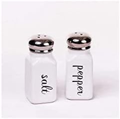 Black and White Ceramic Salt and Pepper Shaker Set
