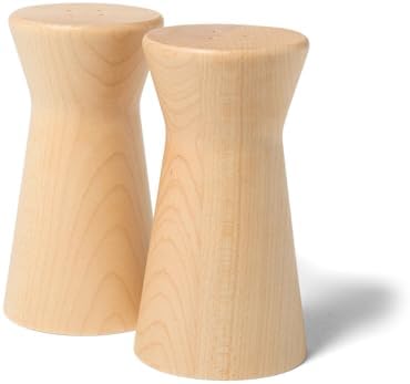 Sur La Table Maple Wood Salt Pepper Shakers Tan
