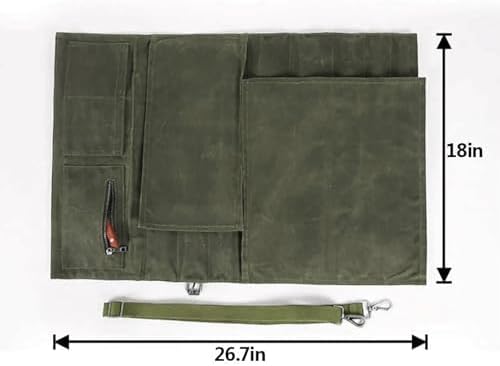 HERSENT Large Chefs Knife Roll Bag Durable Functional Cooking Tool Storage
