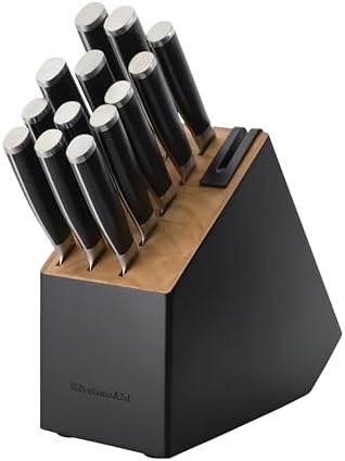 14-Piece KitchenAID German-Style Knives with Built-In Sharpener