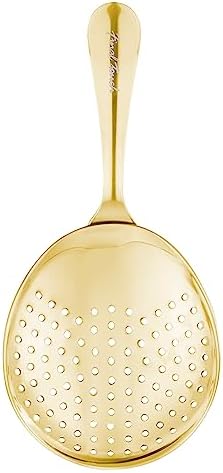 Final Touch Stainless Steel Julep Strainer Brass Finish Perfect for Cocktails