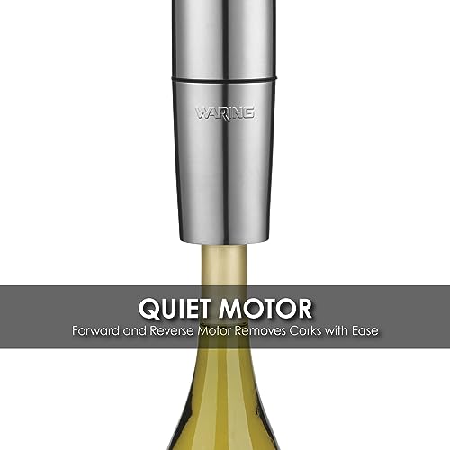 Waring Commercial WWO120 Portable Electric Wine Bottle Opener with Recharging Station Silver