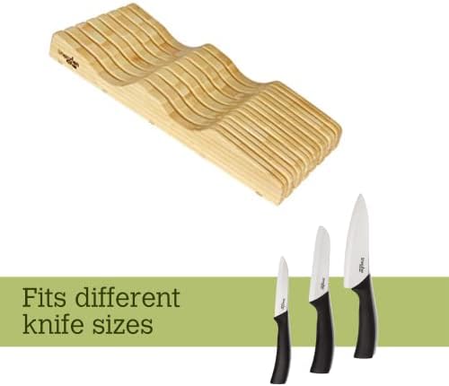 Durable Stylish X-Large In-Drawer Bamboo Knife Block