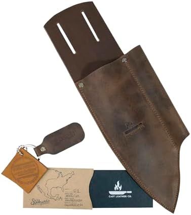 Chef Knife Holster with Sharpener Rustic Leather