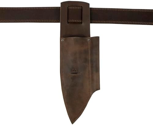 Chef Knife Holster with Sharpener Rustic Leather