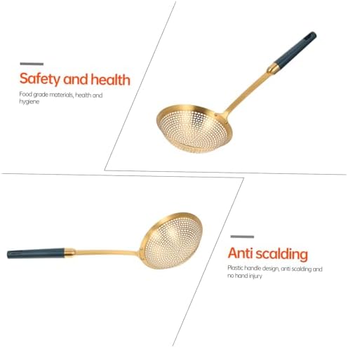 Stainless Steel Cooking Skimeter Frying Spoon Strainer Yellow