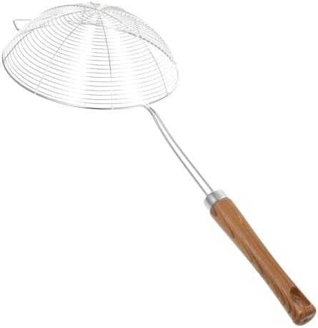 MikinonaStainless Steel Strainer Skimmer with Wooden Handle for Kitchen Use