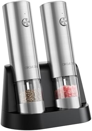 CIRCLE JOY Electric Salt Pepper Grinder Set Automatic Durable