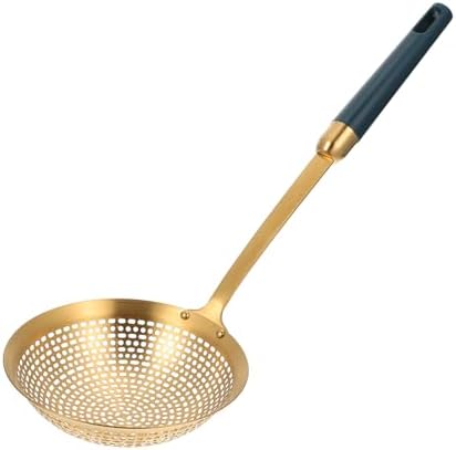 Stainless Steel Cooking Skimeter Frying Spoon Strainer Yellow