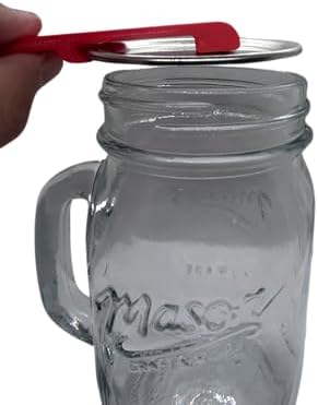 Canning and Mason Jar Opener Effortlessly Sealed with Magnetic Jar Opener Red
