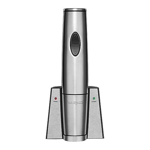 Waring Commercial WWO120 Portable Electric Wine Bottle Opener with Recharging Station Silver