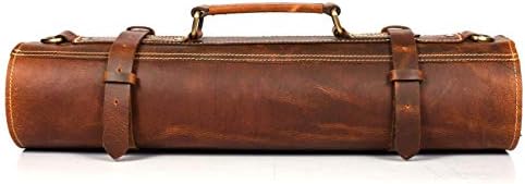 Stylish premium leather chef knife roll case