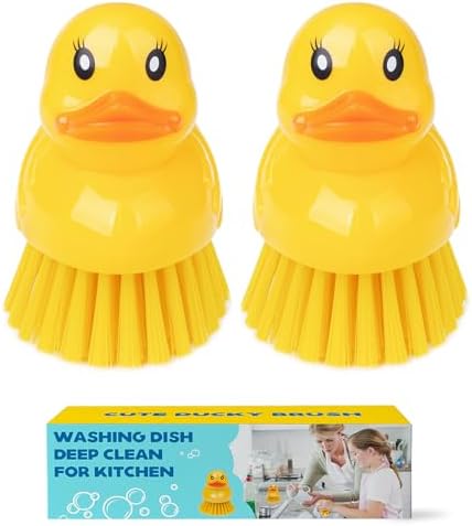 GTOTd Cute Ducky Washing Dish Brush 2 Pack