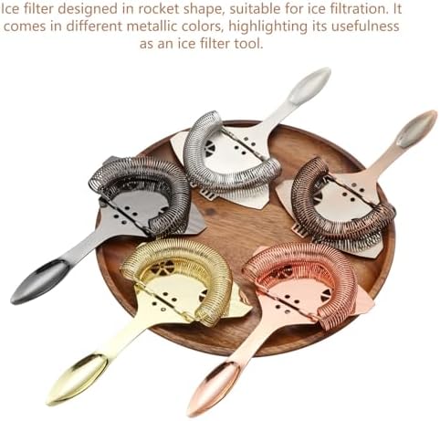 YUHWYI Cocktail Bar Strainer Curved Handle Design