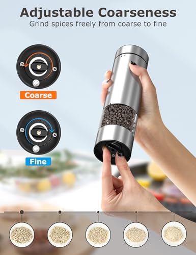Adjustable Electric Salt Pepper Grinder Set