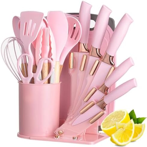 19-Piece Kitchen Knife and Utensil Set with Storage