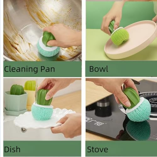 Dish Pot Brush with Holder household essentials for kitchen cleaning Wjwumha