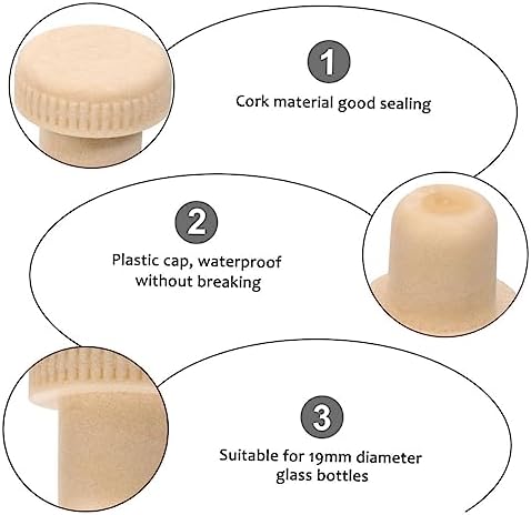 SHOWERORO 20pcs Cork Wine Stopper Labels Reusable