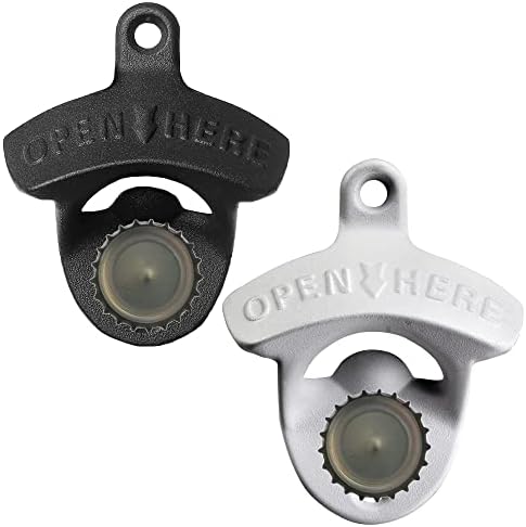 Magnetic Wall-Mounted Beer Opener with Built-in Magnets - Easy to Use Durable