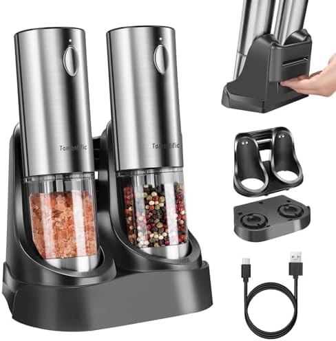 Electric Salt and Pepper Grinder Set