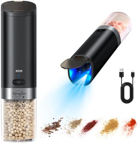Premium Electric Salt and Pepper Grinder Set with Rechargeable Technology