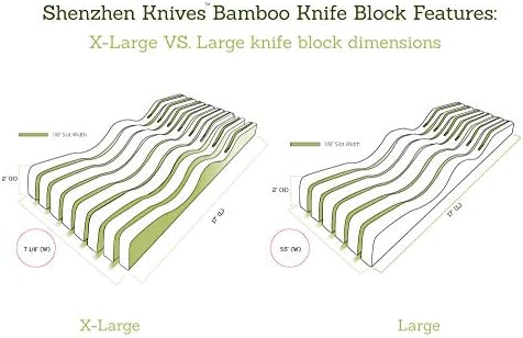 Durable Stylish X-Large In-Drawer Bamboo Knife Block