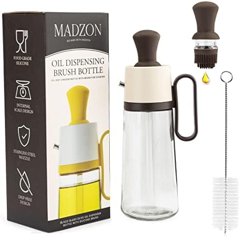 Madzon 3-in-1 Glass Oil Dispenser - Leakproof Easy to Clean