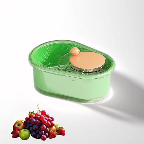 Efficient Manual Compact Fruit and Vegetable Cleaning System Green