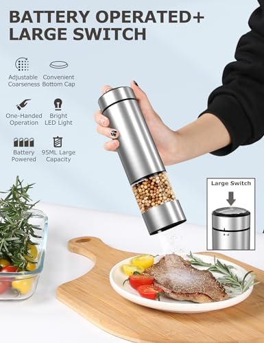 Adjustable Electric Salt Pepper Grinder Set