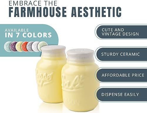 Comfify Vintage Mason Jar Salt Pepper Shakers