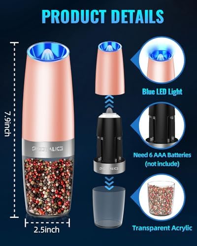Vivid Electric Pepper and Salt Grinder Set 2-Pack