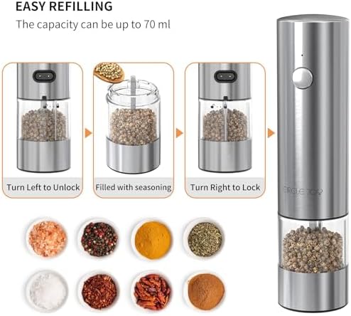 CIRCLE JOY Electric Salt Pepper Grinder Set Automatic Durable