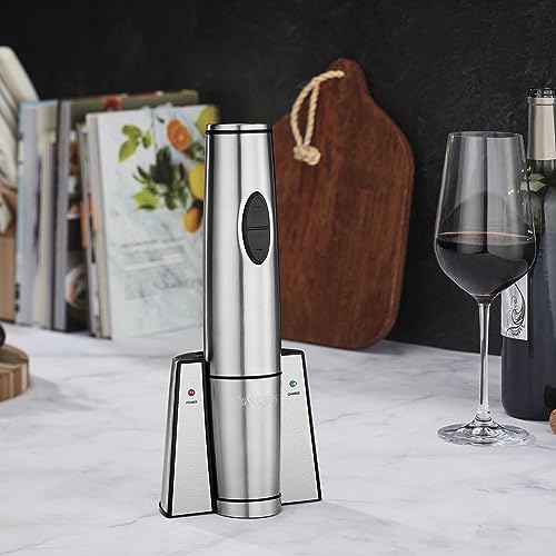 Waring Commercial WWO120 Portable Electric Wine Bottle Opener with Recharging Station Silver