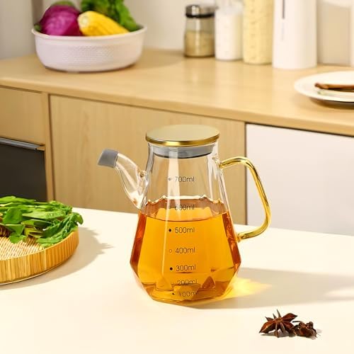 OSALADI Diamond Oiler Oil Jug Dispenser Glass - Premium Ergonomic Drought-Free Kitchen Tool