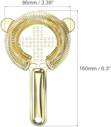 Stainless Steel Bar Strainer 160mm Gold