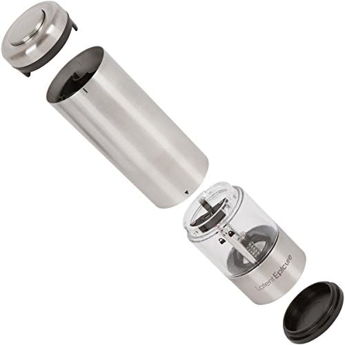 Stainless Steel Electric Salt Pepper Grinder Set Adjustable with Light Ergonomic Design