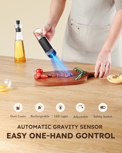 Premium Electric Salt and Pepper Grinder Set with Rechargeable Technology