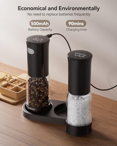 Elevate Your Seasoning with TOMEEM Electric Salt Pepper Grinder Set
