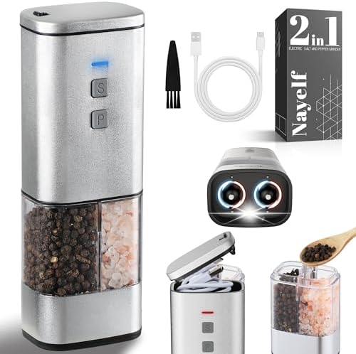 Sleek Electric Salt and Pepper Grinder Set