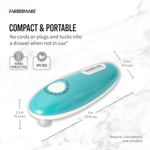 Compact Battery Operated Hands-Free Automatic Can Opener