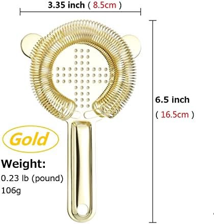 Professional Bartenders Best Choice Stainless Steel Cocktail Strainer with 100 Wire Spring