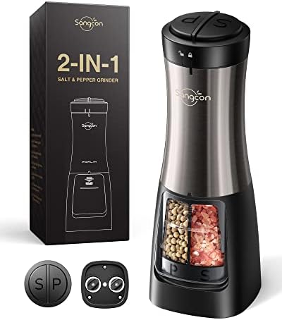 Sangcon 2-in-1 Electric Salt Pepper Grinder Set