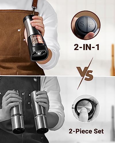 Sangcon 2-in-1 Electric Salt and Pepper grinder Set