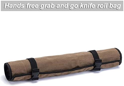 HERSENT Chefs Knife Roll 5-Pocket Travel Case for knives