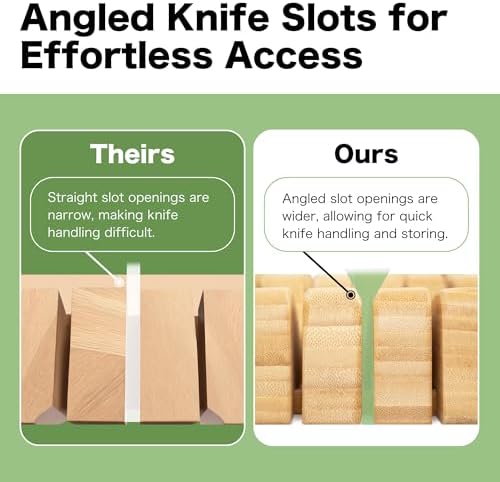 Durable Stylish X-Large In-Drawer Bamboo Knife Block
