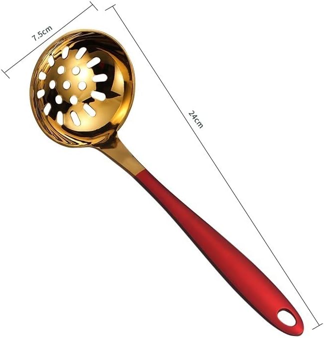 KJWESCYIV Durable Skimmer Steel Round Colander Slotted Stainless Steel Slotted Spoon