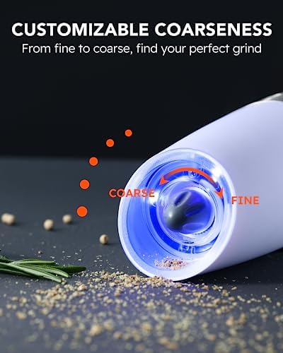 FORLIM Electric Salt Pepper Grinder Set 9 oz Adjustable Powerful