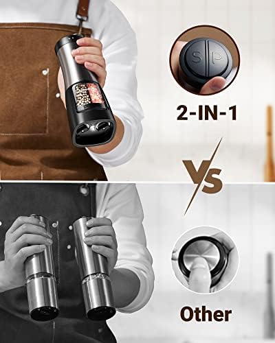 Sangcon 2-in-1 Electric Salt Pepper Grinder Set
