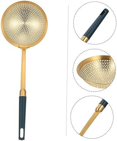 GRIRIW Plastic Skimmer Ladle Set Stainless Steel Cooking Strainer