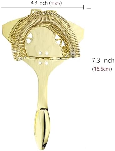 YUHWYI Cocktail Bar Strainer Curved Handle Design